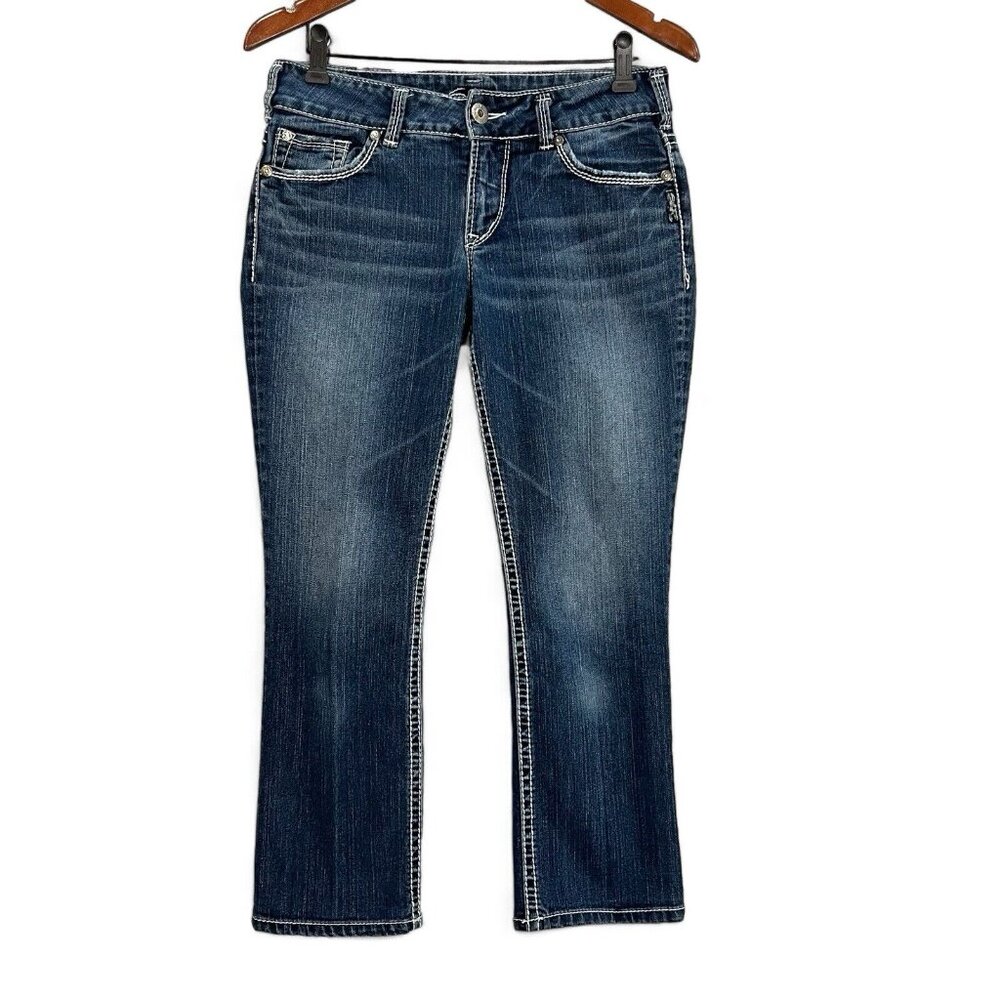 Silver Jeans Womens Size 28 Blue Denim Suki Capri Denim Casual Cropped